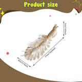 Maxbell Peacock Christmas Tree Ornament Party Gift Wedding Artificial Feathered Bird Golden 35x14x5cm