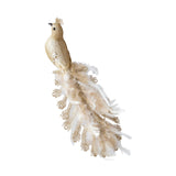 Maxbell Peacock Christmas Tree Ornament Party Gift Wedding Artificial Feathered Bird Golden 35x14x5cm