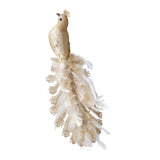 Maxbell Peacock Christmas Tree Ornament Party Gift Wedding Artificial Feathered Bird Golden 35x14x5cm