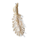 Maxbell Peacock Christmas Tree Ornament Party Gift Wedding Artificial Feathered Bird Golden 35x14x5cm