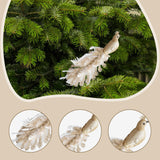 Maxbell Peacock Christmas Tree Ornament Party Gift Wedding Artificial Feathered Bird Golden 35x14x5cm