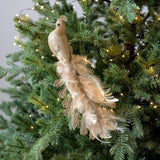 Maxbell Peacock Christmas Tree Ornament Party Gift Wedding Artificial Feathered Bird Golden 35x14x5cm