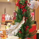 Maxbell Peacock Christmas Tree Ornament Party Gift Wedding Artificial Feathered Bird Golden 35x14x5cm