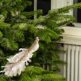 Maxbell Peacock Christmas Tree Ornament Party Gift Wedding Artificial Feathered Bird Golden 35x14x5cm