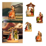 Maxbell Christmas Nativity Scene Figurine Decor Xmas Statue for Gift Closet Style A
