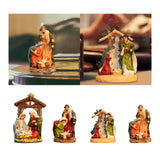 Maxbell Christmas Nativity Scene Figurine Decor Xmas Statue for Gift Closet Style A