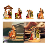 Maxbell Christmas Nativity Scene Figurine Decor Xmas Statue for Gift Closet Style A