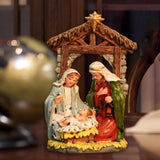 Maxbell Christmas Nativity Scene Figurine Decor Xmas Statue for Gift Closet Style A