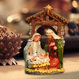 Maxbell Christmas Nativity Scene Figurine Decor Xmas Statue for Gift Closet Style A