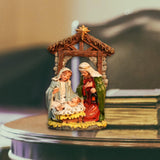 Maxbell Christmas Nativity Scene Figurine Decor Xmas Statue for Gift Closet Style A