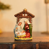 Maxbell Christmas Nativity Scene Figurine Decor Xmas Statue for Gift Closet Style A
