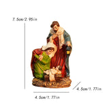 Maxbell Christmas Nativity Scene Figurine Decor Xmas Statue for Gift Closet Style B