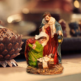 Maxbell Christmas Nativity Scene Figurine Decor Xmas Statue for Gift Closet Style B