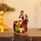 Maxbell Christmas Nativity Scene Figurine Decor Xmas Statue for Gift Closet Style B