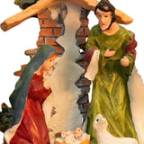 Maxbell Christmas Nativity Scene Figurine Decor Xmas Statue for Gift Closet Style C