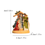 Maxbell Christmas Nativity Scene Figurine Decor Xmas Statue for Gift Closet Style C