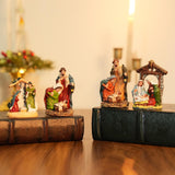 Maxbell Christmas Nativity Scene Figurine Decor Xmas Statue for Gift Closet Style C