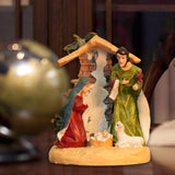 Maxbell Christmas Nativity Scene Figurine Decor Xmas Statue for Gift Closet Style C