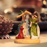 Maxbell Christmas Nativity Scene Figurine Decor Xmas Statue for Gift Closet Style C