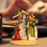 Maxbell Christmas Nativity Scene Figurine Decor Xmas Statue for Gift Closet Style C