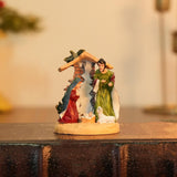 Maxbell Christmas Nativity Scene Figurine Decor Xmas Statue for Gift Closet Style C