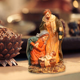 Maxbell Christmas Nativity Scene Figurine Decor Xmas Statue for Gift Closet Style D