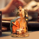 Maxbell Christmas Nativity Scene Figurine Decor Xmas Statue for Gift Closet Style D