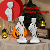 Maxbell Halloween Skeleton Hand Holding Rose Statue for Table Centerpiece Shelf Desk