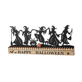 Maxbell Halloween Witch Countdown Table Sign Art Crafts for Indoor Holiday Farmhouse