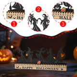 Maxbell Halloween Witch Countdown Table Sign Art Crafts for Indoor Holiday Farmhouse