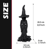 Maxbell Halloween Witch Statue Art Resin Sculpture for Restaurant Entryway Fireplace