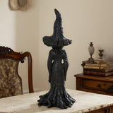Maxbell Halloween Witch Statue Art Resin Sculpture for Restaurant Entryway Fireplace