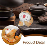 Maxbell Cat Tea Pet Ornament Artwork Collectable Sculpture for Bookcase Gift Bedroom