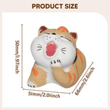 Maxbell Cat Tea Pet Ornament Artwork Collectable Sculpture for Bookcase Gift Bedroom