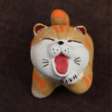 Maxbell Cat Tea Pet Ornament Artwork Collectable Sculpture for Bookcase Gift Bedroom
