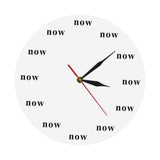 Maxbell The Time IS Now Wall Clock Motivational Clock for Office Kitchen Living Room white