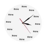Maxbell The Time IS Now Wall Clock Motivational Clock for Office Kitchen Living Room white