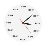 Maxbell The Time IS Now Wall Clock Motivational Clock for Office Kitchen Living Room white