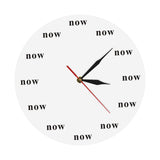 Maxbell The Time IS Now Wall Clock Motivational Clock for Office Kitchen Living Room white