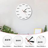 Maxbell The Time IS Now Wall Clock Motivational Clock for Office Kitchen Living Room white