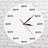Maxbell The Time IS Now Wall Clock Motivational Clock for Office Kitchen Living Room white