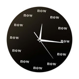 Maxbell The Time IS Now Wall Clock Motivational Clock for Office Kitchen Living Room black
