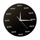 Maxbell The Time IS Now Wall Clock Motivational Clock for Office Kitchen Living Room black