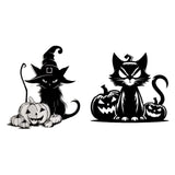 Maxbell Cat Silhouette Wall Decoration Metal Wall Art Decor for Living Room Hallway without Hat