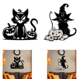 Maxbell Cat Silhouette Wall Decoration Metal Wall Art Decor for Living Room Hallway without Hat