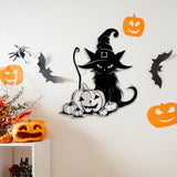 Maxbell Cat Silhouette Wall Decoration Metal Wall Art Decor for Living Room Hallway with Hat