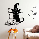 Maxbell Cat Silhouette Wall Decoration Metal Wall Art Decor for Living Room Hallway with Hat