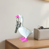 Maxbell Duck Sculpture Cartoon Gifts Standing Duck Key Holder for Bedroom Table Room