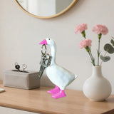 Maxbell Duck Sculpture Cartoon Gifts Standing Duck Key Holder for Bedroom Table Room
