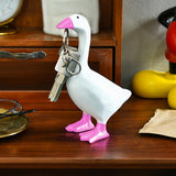 Maxbell Duck Sculpture Cartoon Gifts Standing Duck Key Holder for Bedroom Table Room
